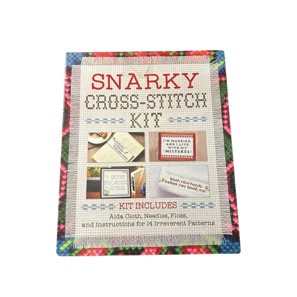 Snarky Cross-Stitch Kit With 14 Irreverent Patterns Instructions and Supplies